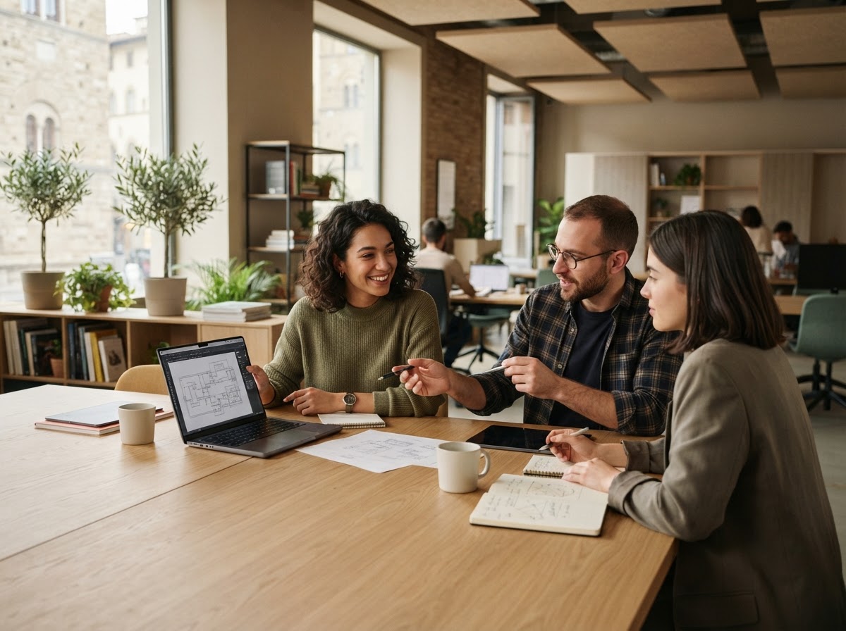 Kirevo Vaxem — team che analizza dati finanziari in un ambiente di lavoro